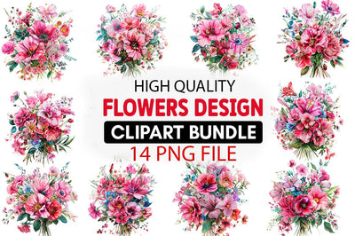 Flowers Clipart Clipart png Bundle SVG CraftingStudio 
