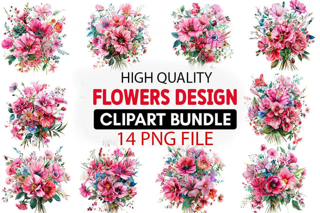Flowers Clipart Clipart png Bundle SVG CraftingStudio 