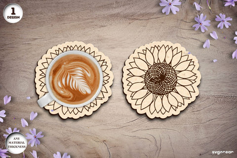 Flowers Coasters Laser Cut Bundle SVG SvgOcean 