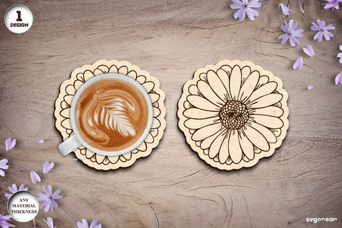 Flowers Coasters Laser Cut Bundle SVG SvgOcean 