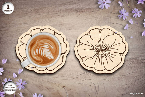 Flowers Coasters Laser Cut Bundle SVG SvgOcean 