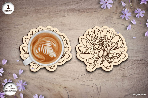 Flowers Coasters Laser Cut Bundle SVG SvgOcean 