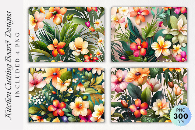 Flowers Cutting Board PNG Design Sublimation Regulrcrative 