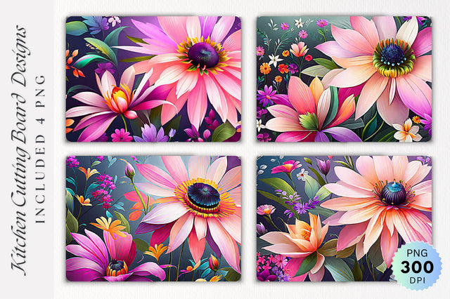 Flowers Cutting Board PNG Design Sublimation Regulrcrative 