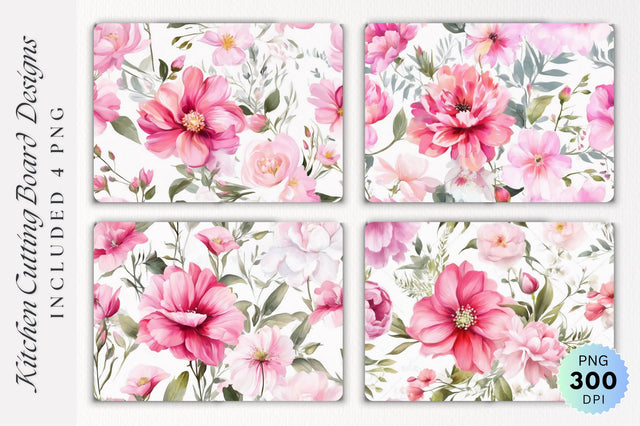 Flowers Cutting Board PNG Design Sublimation Regulrcrative 