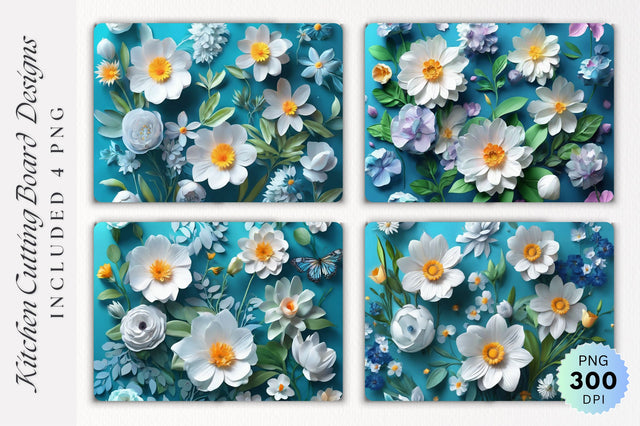 Flowers Cutting Board PNG Design Sublimation Regulrcrative 