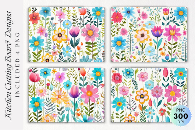 Flowers Cutting Board PNG Design Sublimation Regulrcrative 
