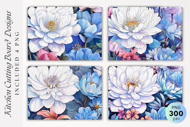 Flowers Cutting Board PNG Design Sublimation Regulrcrative 