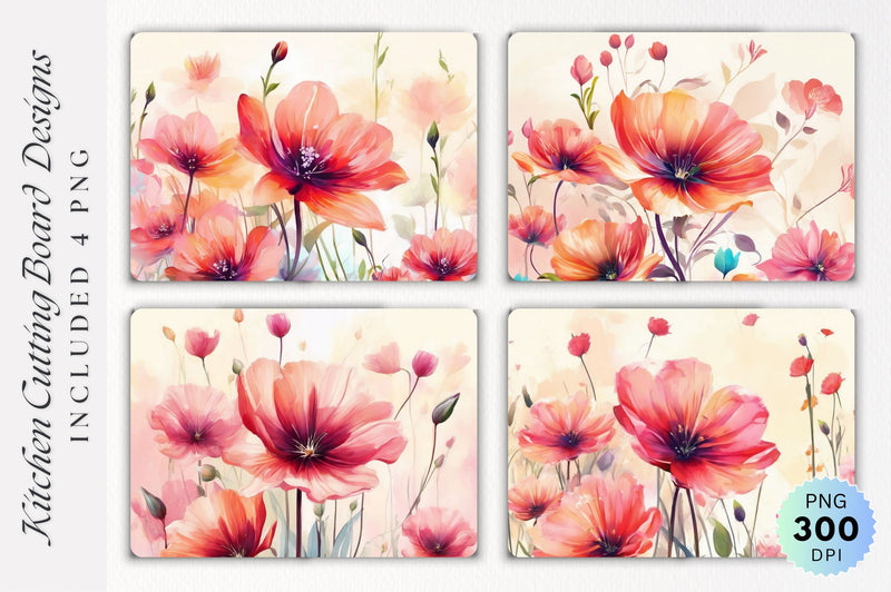 Flowers Cutting Board PNG Design Sublimation Regulrcrative 