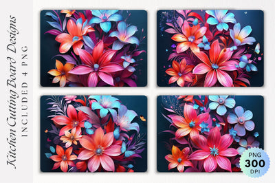 Flowers Cutting Board PNG Design Sublimation Regulrcrative 