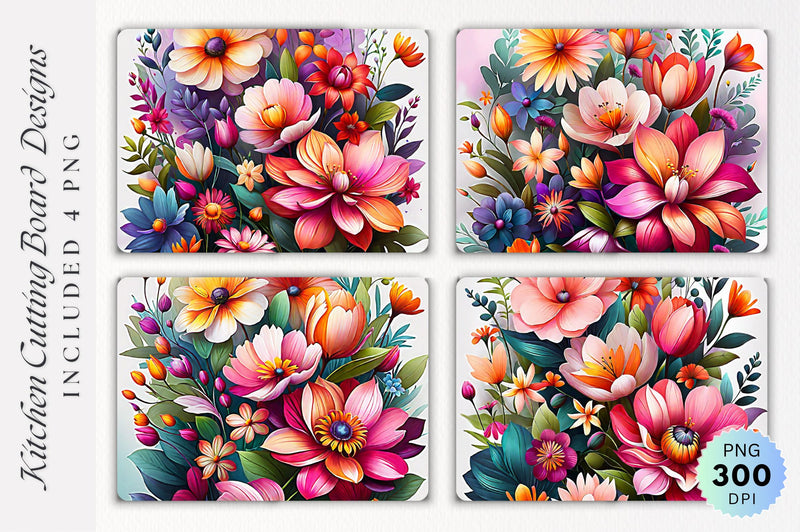 Flowers Cutting Board PNG Design Sublimation Regulrcrative 