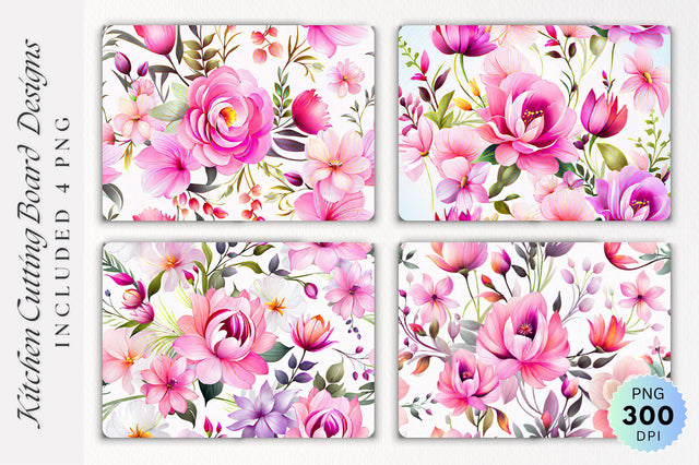 Flowers Cutting Board PNG Design Sublimation Regulrcrative 