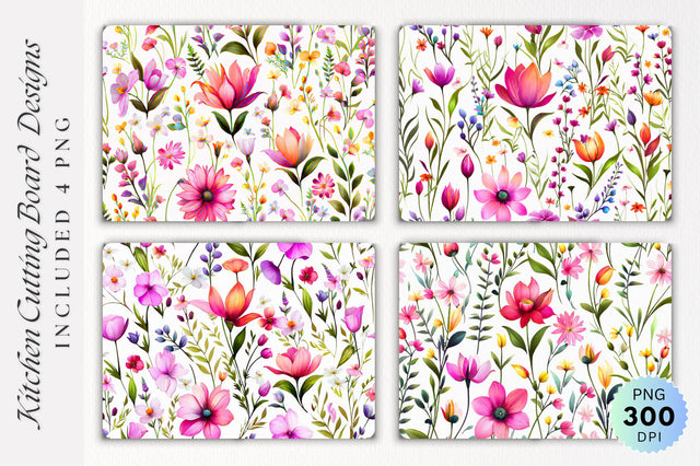 Flowers Cutting Board PNG Design Sublimation Regulrcrative 