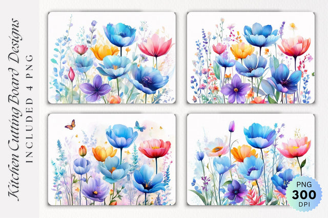 Flowers Cutting Board PNG Design Sublimation Regulrcrative 