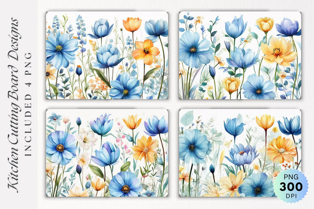 Flowers Cutting Board PNG Design Sublimation Regulrcrative 