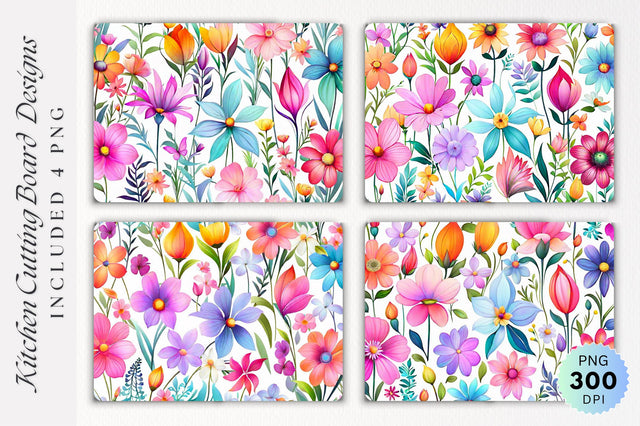 Flowers Cutting Board PNG Design Sublimation Regulrcrative 
