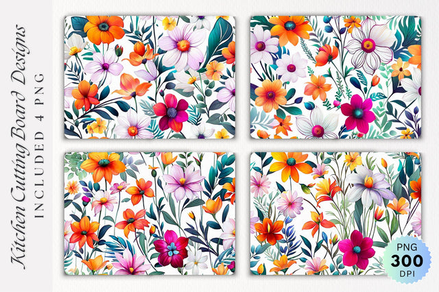 Flowers Cutting Board PNG Design Sublimation Regulrcrative 