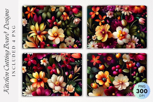 Flowers Cutting Board PNG Design Sublimation Regulrcrative 