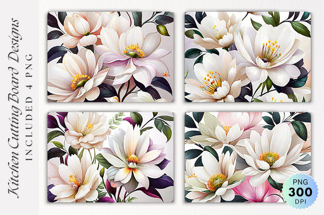 Flowers Cutting Board PNG Design Sublimation Regulrcrative 