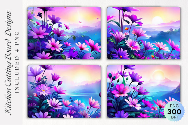Flowers Cutting Board PNG Design Sublimation Regulrcrative 