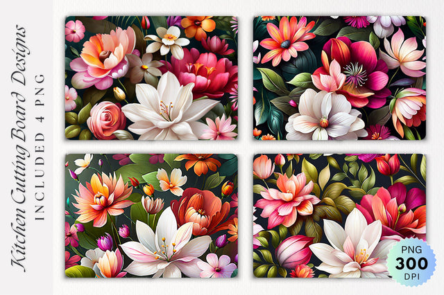 Flowers Cutting Board PNG Design Sublimation Regulrcrative 