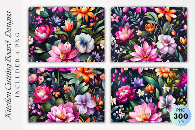 Flowers Cutting Board PNG Design Sublimation Regulrcrative 