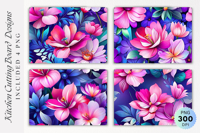 Flowers Cutting Board PNG Design Sublimation Regulrcrative 