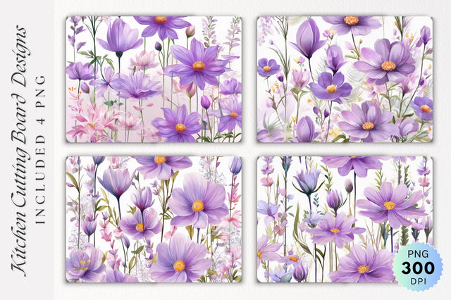 Flowers Cutting Board PNG Design Sublimation Regulrcrative 
