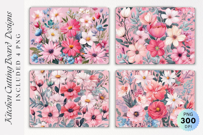 Flowers Cutting Board PNG Design Sublimation Regulrcrative 
