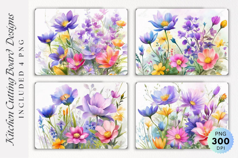 Flowers Cutting Board PNG Design Sublimation Regulrcrative 