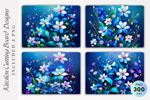 Flowers Cutting Board PNG Design Sublimation Regulrcrative 