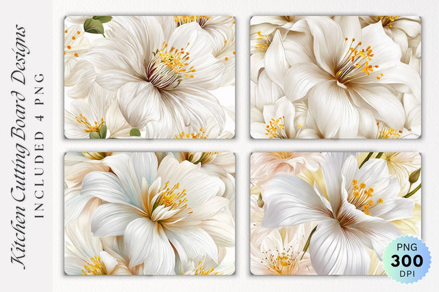 Flowers Cutting Board PNG Design Sublimation Regulrcrative 