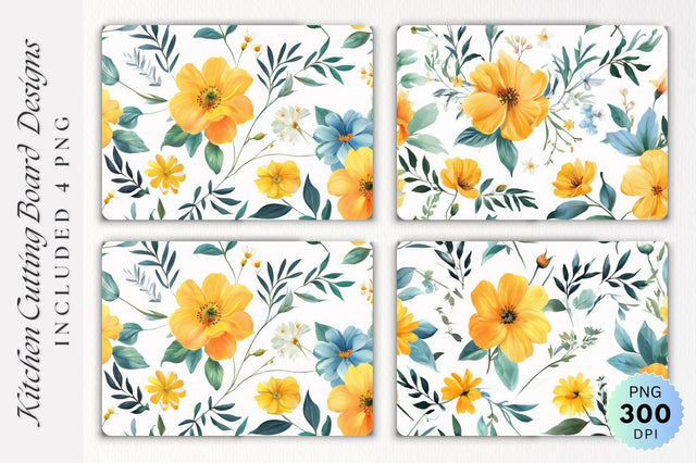 Flowers Cutting Board PNG Design Sublimation Regulrcrative 