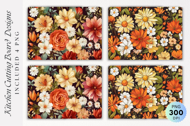Flowers Cutting Board PNG Design Sublimation Regulrcrative 