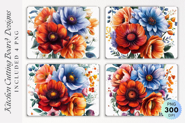 Flowers Cutting Board PNG Design Sublimation Regulrcrative 