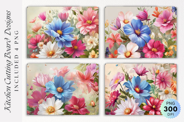 Flowers Cutting Board PNG Design Sublimation Regulrcrative 