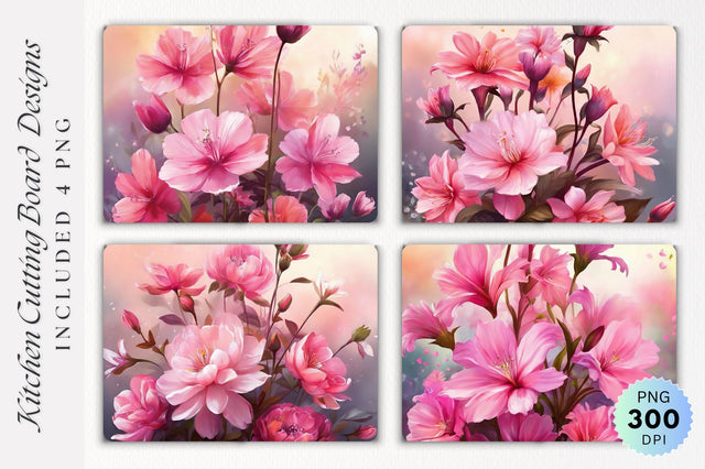 Flowers Cutting Board PNG Design Sublimation Regulrcrative 