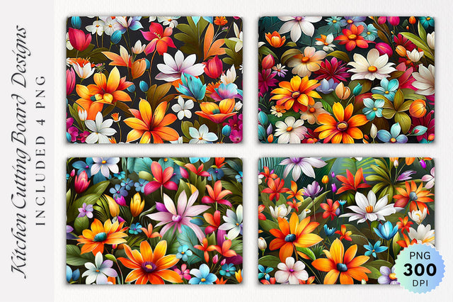 Flowers Cutting Board PNG Design Sublimation Regulrcrative 