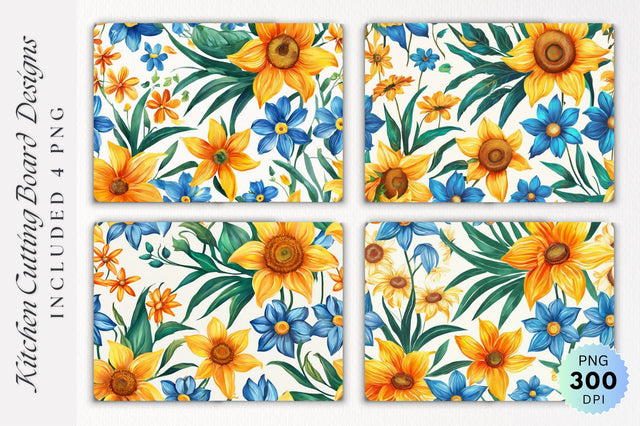 Flowers Cutting Board PNG Design Sublimation Regulrcrative 