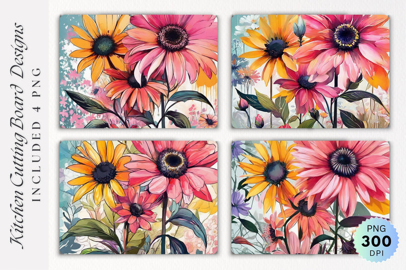 Flowers Cutting Board PNG Design Sublimation Regulrcrative 