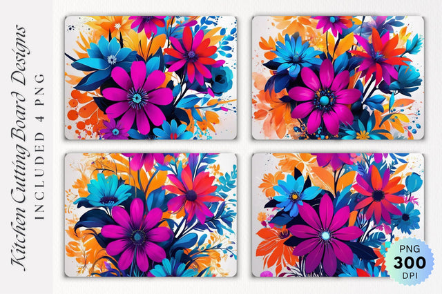 Flowers Cutting Board PNG Design Sublimation Regulrcrative 