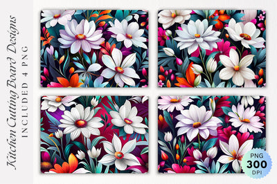 Flowers Cutting Board PNG Design Sublimation Regulrcrative 