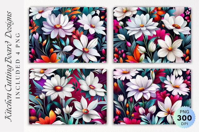 Flowers Cutting Board PNG Design Sublimation Regulrcrative 