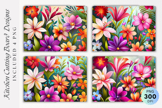 Flowers Cutting Board PNG Design Sublimation Regulrcrative 