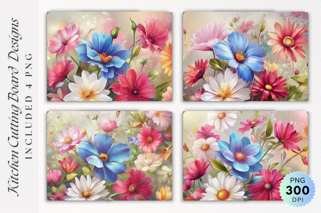 Flowers Cutting Board PNG Design Sublimation Regulrcrative 