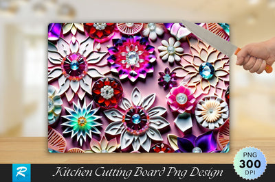 Flowers Cutting Board PNG Sublimation Regulrcrative 
