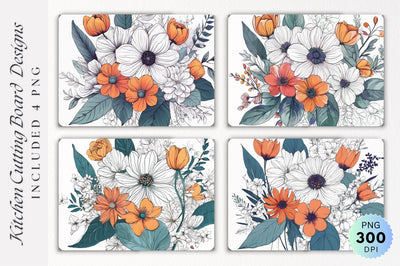 Flowers Cutting Board PNG Sublimation Regulrcrative 