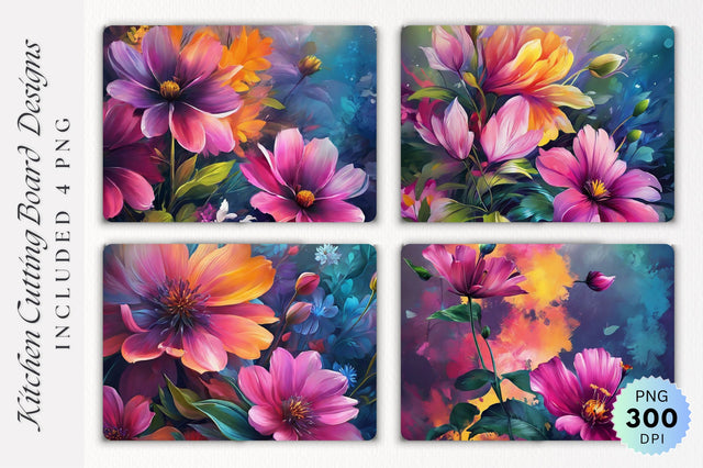 Flowers Cutting Board PNG Sublimation Regulrcrative 