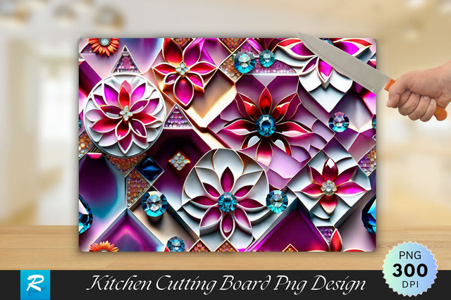 Flowers Cutting Board Sublimation Regulrcrative 