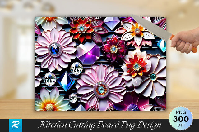 Flowers Cutting Board Sublimation Regulrcrative 